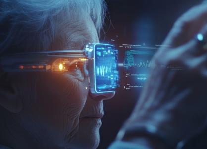 Cet implant sous-rétinien combiné à des lunettes de réalité augmentée promet de restaurer partiellement la vision chez les patients atteints de Dégénérescence maculaire liée à l'âge (DMLA) (Visuel Adobe Stock 1188846489)